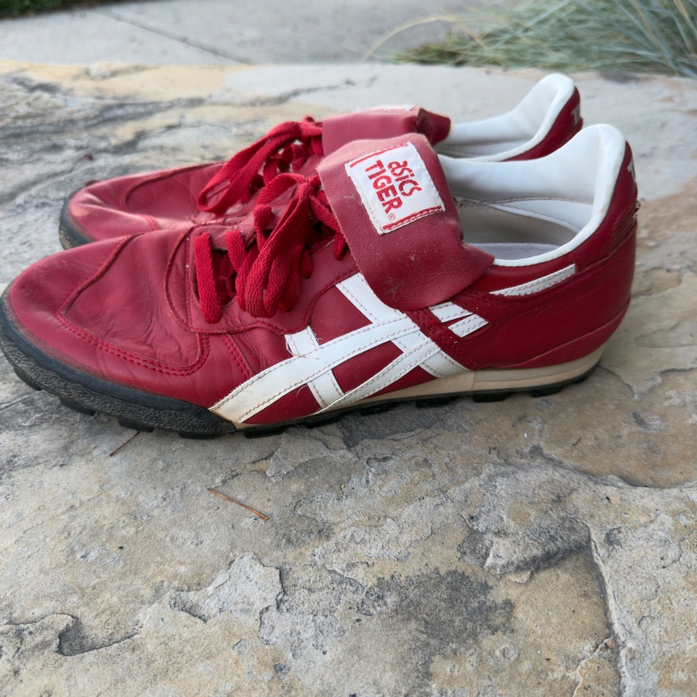 Asics Tiger Onitsuka Soccer Cleats Mens 11 Red White Vintage Turf Shoes